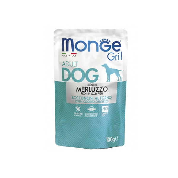 Влажный корм для взрослых собак Monge Grill с треской