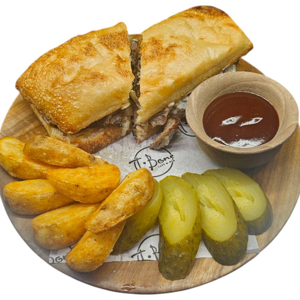 Чиабатта с бон-филе и грибами