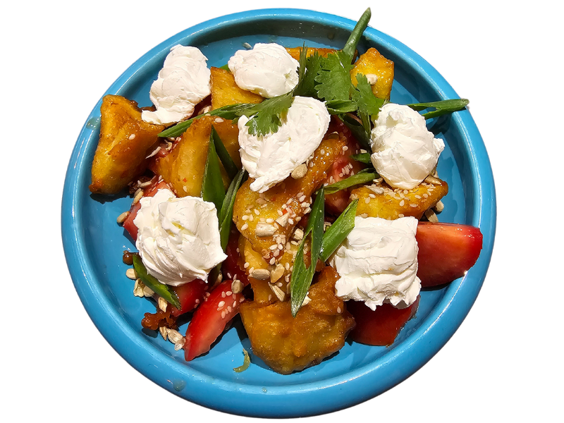 Салат с хрустящими баклажанами