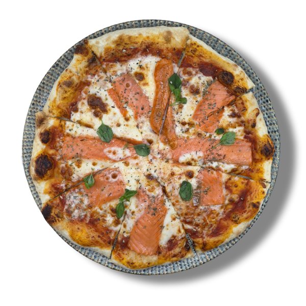 Пицца с лососем