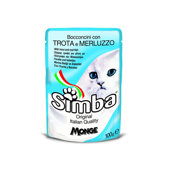 Влажный корм для кошек Monge Simba с форелью и треской