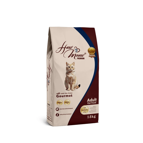 Сухой корм для взрослых кошек How Meow Premium Gourmet, 1 кг