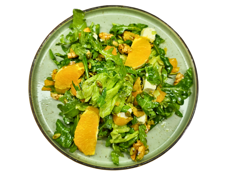 Салат с запеченной тыквой и сыром фета