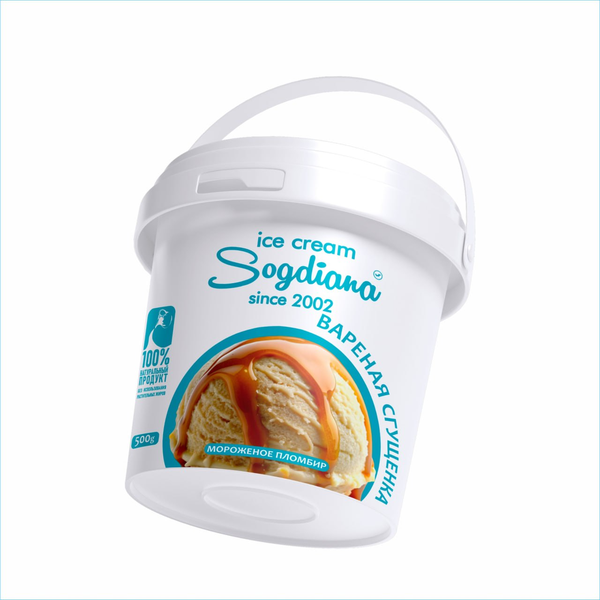 Мороженое в ведерке со вкусом варёной сгущенки