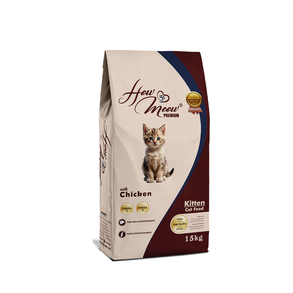 Сухой корм для котят How Meow Premium с курицей, 1 кг