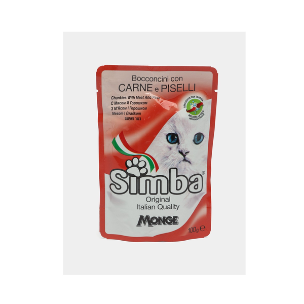 Влажный корм для кошек Monge Simba с мясом и горошком